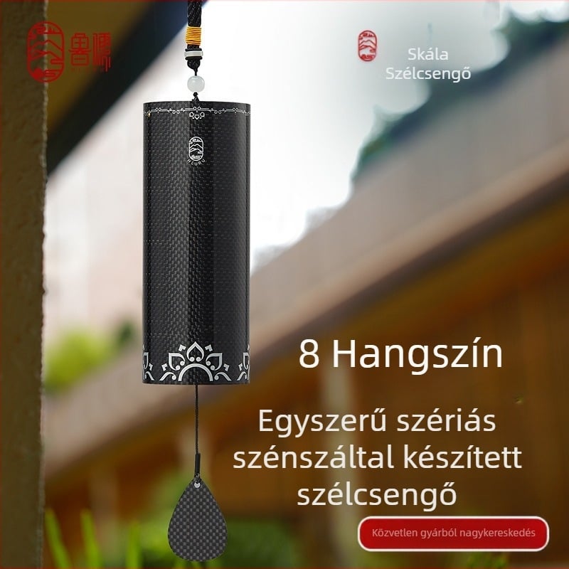 Fém szélharangok, 9 hangból álló dallam, évszakok akkordja, gyógyító hangok, retro japán dizájn, kültéri függő dekoráció
