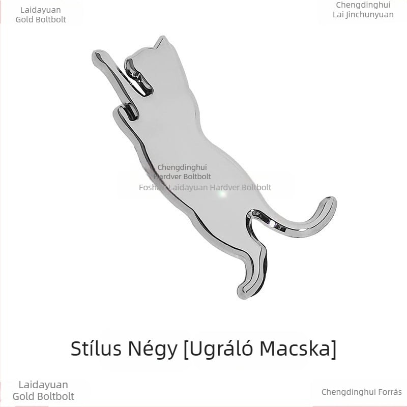 3D macska autómatrica – hátsó és oldalsó embléma, vákuumos felhelyezés, kreatív háromszög alakú ablakdekor