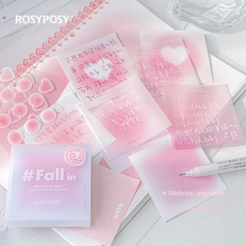 Planwith RosyPosy Soft Blush Többfunkciós Jegyzetek – Légkör üzenetek – Papír Brick Stílus – IP: Nem