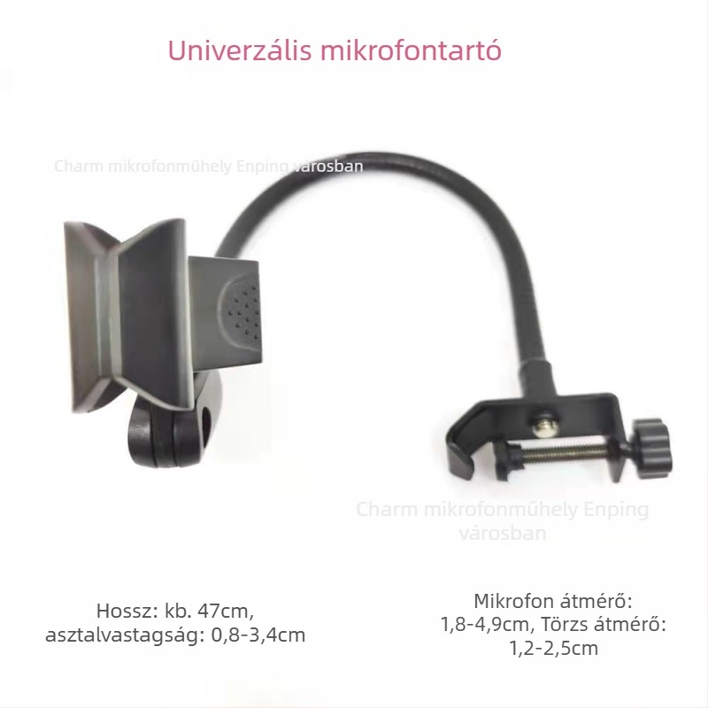 360°-os forgó mikrofonklipsz asztali tartó – univerzális mikrofonklip konferenciákhoz és élő közvetítéshez