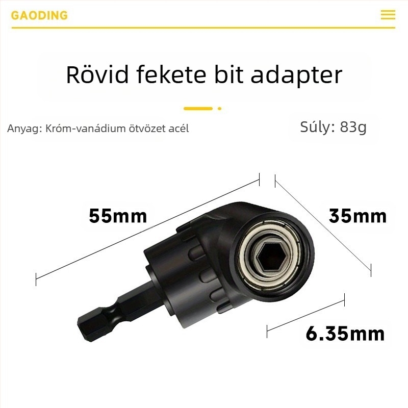 105°-os szögű csavarhúzó adapter fúróhoz, króm-vanádium acél, márka: Other