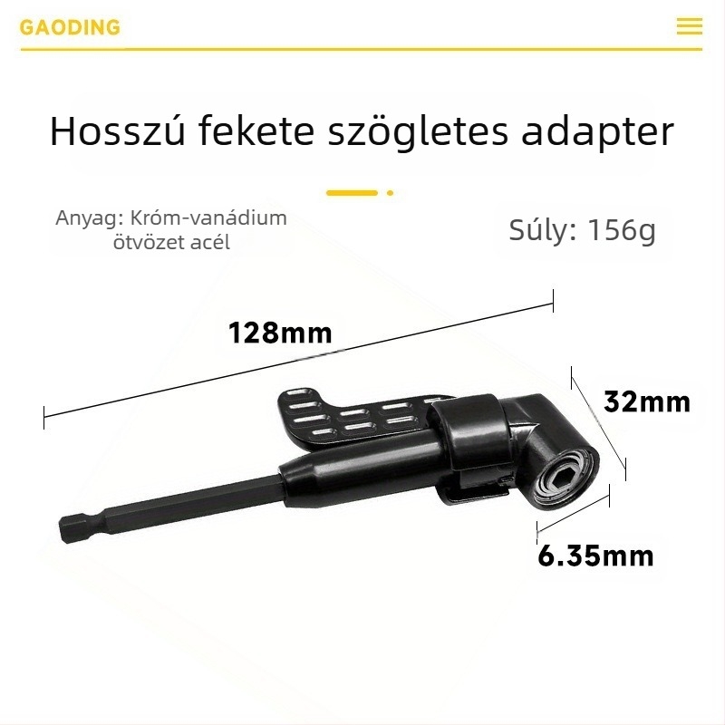 105°-os szögű csavarhúzó adapter fúróhoz, króm-vanádium acél, márka: Other