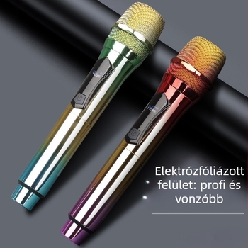 Vezeték nélküli karaoke mikrofon színpadi előadáshoz, modell W78, 100 Hz-20 kHz, SNR >=75 dB, 6-8 óra üzemidő, 2000-4000 mAh beépített akkumulátor