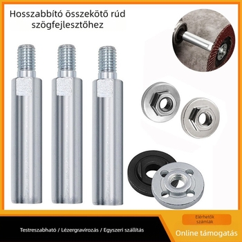 100 típusú sarokcsiszoló hosszabbító készlet összekötő rúddal, hosszabbító tengellyel, adapterrel a csavaros tengelyhez és nyomólemez — csapágy acél