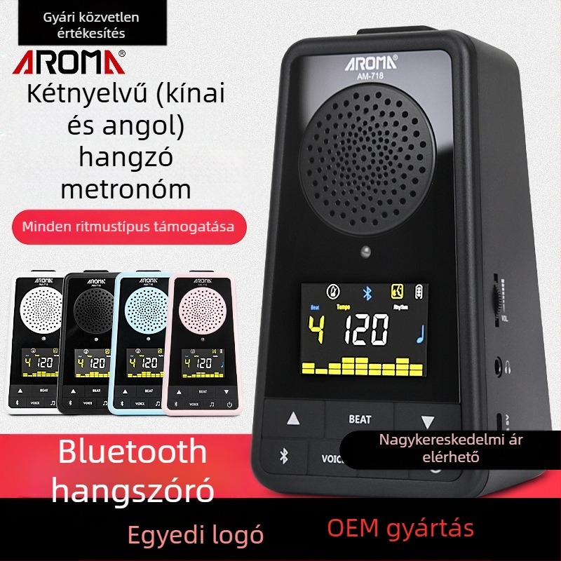 Anoma AM-718 zongora- és gitárhoz tervezett metronóm-hangszóró, Bluetooth újratölthető, hangalapú útmutatásokkal, ideális zenei vizsgákhoz