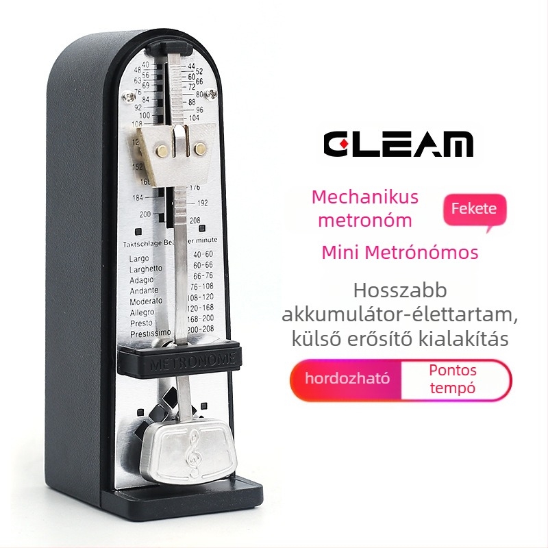 Mechanikus metronóm zongora vizsgákhoz, kompakt és pontos mini ütemmérő, univerzális ritmusszámláló hangszerhez gitár, hegedű és Guzheng — GLEAM