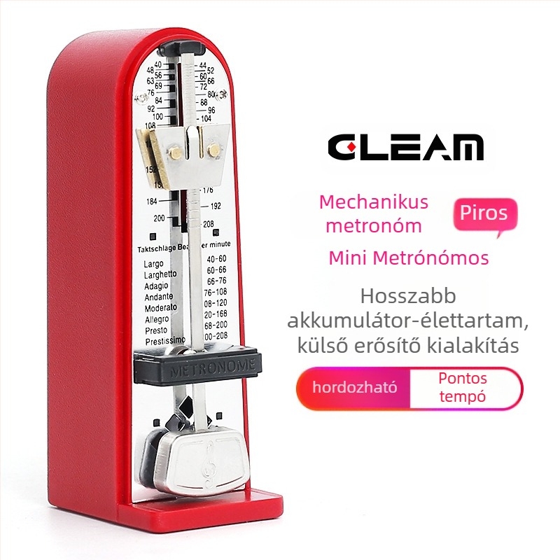Mechanikus metronóm zongora vizsgákhoz, kompakt és pontos mini ütemmérő, univerzális ritmusszámláló hangszerhez gitár, hegedű és Guzheng — GLEAM