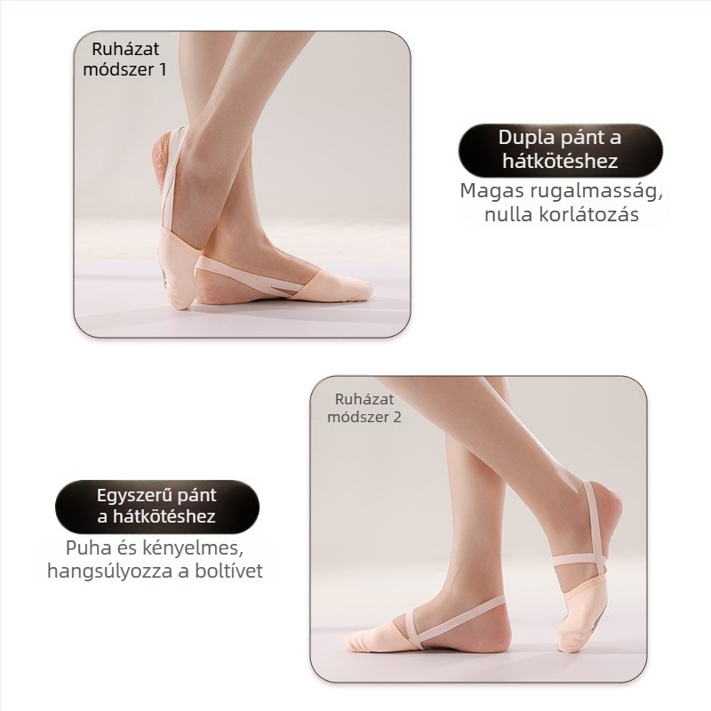 Iron Arrow Felnőtt Tánc Cipő - puha talpú gyakorlócipő, légáteresztő és könnyű, talp szarvasmarha bőrből, felső rész pamutból, balett és modern táncra