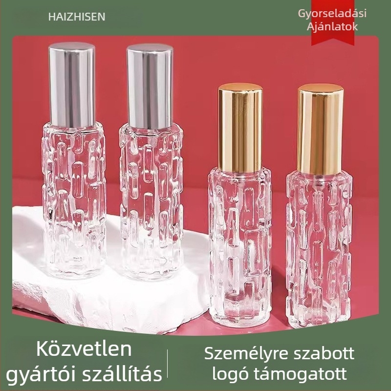 Üveg parfüm újratöltő permetezővel, préselt üvegből készült, hordozható, üres mintapalack, Sea Forest márka, kartonos csomagolás
