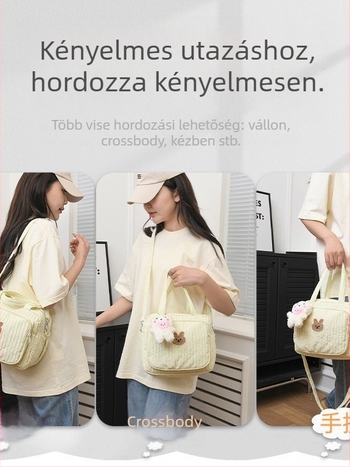 Vízálló anyuka-baba táska, nagy kapacitású, többfunkciós, váll- vagy crossbody-stílusú