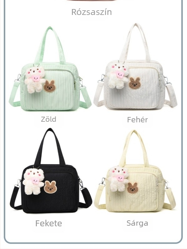 Vízálló anyuka-baba táska, nagy kapacitású, többfunkciós, váll- vagy crossbody-stílusú