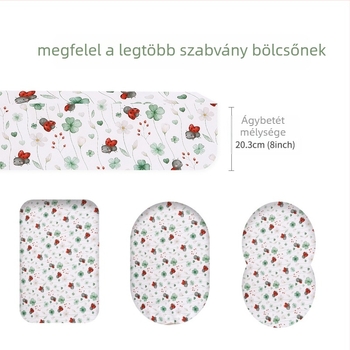 Baba ágyneműhöz illeszkedő lepedő, 100% poliészter, növény- és állatmintás, reaktív nyomtatás, mosóbarát anyag