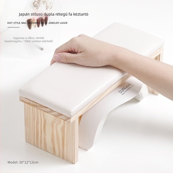 Fa kéz- és manikűr eszközök – Kézfejpárna, minimalistikus természetes fa dizájn, Modell Nail Log Hand Pillow, 750 g, Élettartam 3 év
