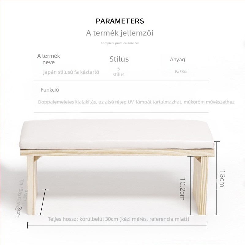 Fa kéz- és manikűr eszközök – Kézfejpárna, minimalistikus természetes fa dizájn, Modell Nail Log Hand Pillow, 750 g, Élettartam 3 év