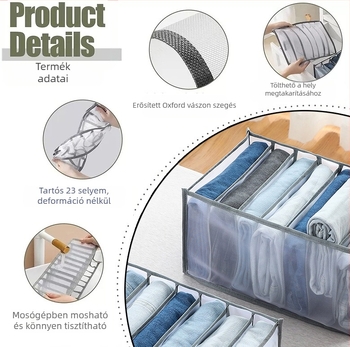 Hálós tárolókocka – nylon + háló, modell Mesh storage, sokoldalú szervező fehérneműk és kiegészítők számára