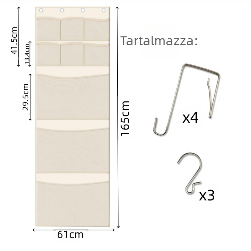 Zhen Hao A012 9 rekeszes, falra szerelhető játék tároló táska, Oxford és hálós anyagból, plüss babáknak