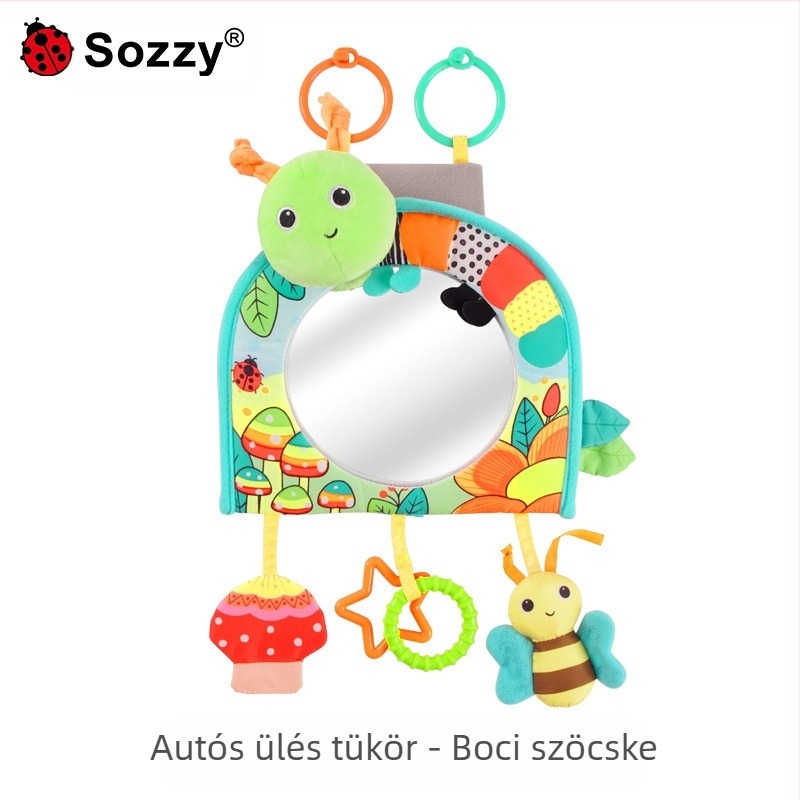 Plüss függő játék autó visszapillantó tükörhöz – csecsemőknek (0–3 év) – nyugtató ajándék
