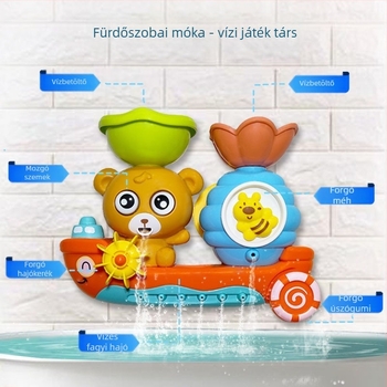Medve alakú fürdőjáték – vízijármű a vízben, ABS, 4–6 éveseknek, Chenghai, Kína