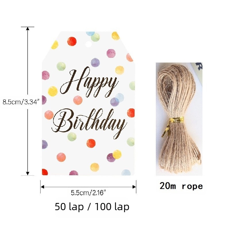 DIY ajándék címkék és üdvözlőlapok 20 m kenderzsinórral, papír, csomag 50 vagy 100 lap, születésnapokra és esküvőkre
