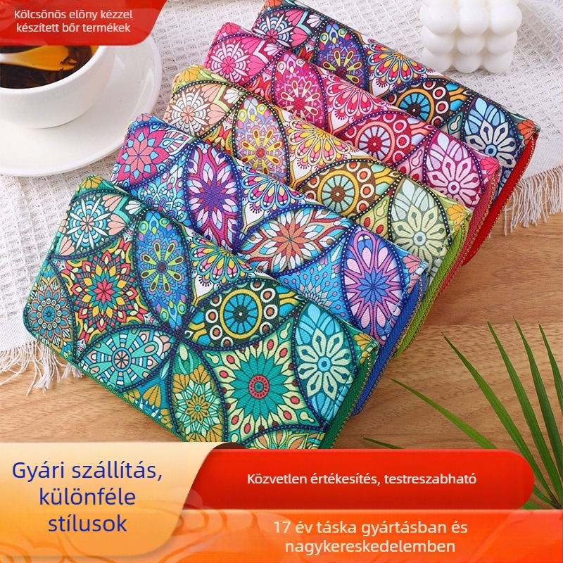 Hosszú pénztárca kártyatartóval, PU bőr, geometriai minta, poliészter bélés, vízálló, kopásálló, lopás elleni védelem