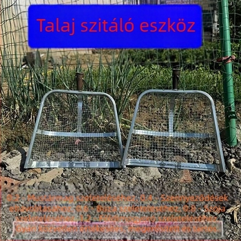 Másik márka – Mezőgazdasági talajszitáló tál, nagy lyukú hálóval, vastított szűrő a szemek elválasztásához