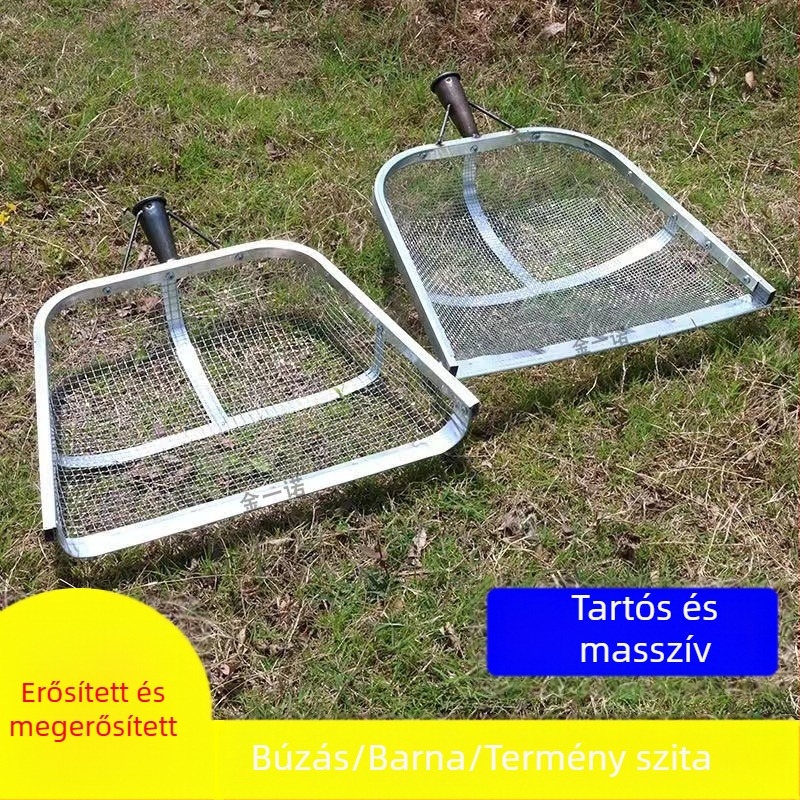 Másik márka – Mezőgazdasági talajszitáló tál, nagy lyukú hálóval, vastított szűrő a szemek elválasztásához