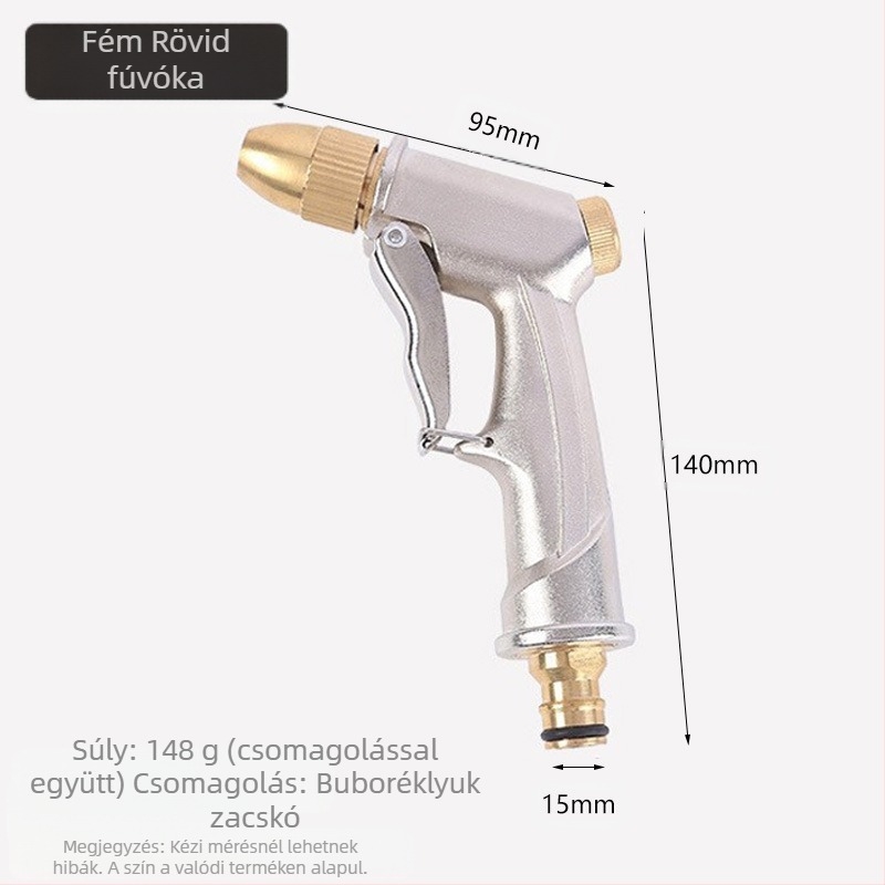Kerti magasnyomású vízpisztoly brushless motorral, ötvözet elektropolírozott fúvóka, oszcilláló öntözési funkció, autómosáshoz
