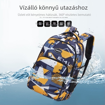 Koreai stílusú kontrasztos hátizsák városi egyszerűséggel, 20–35L kapacitás, Oxford anyag, lélegző, geometriai minta, poliészter bélés, légpárnás vállpántok