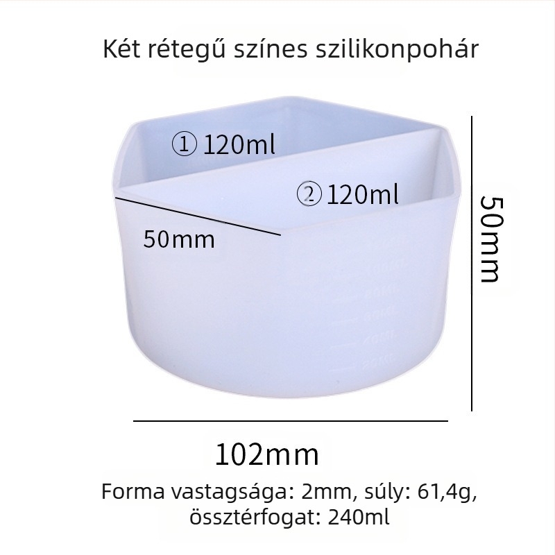 Szilikon pigmentkeverő pohár gyanta művészethez - szabálytalan alakú, DIY gél eszköz