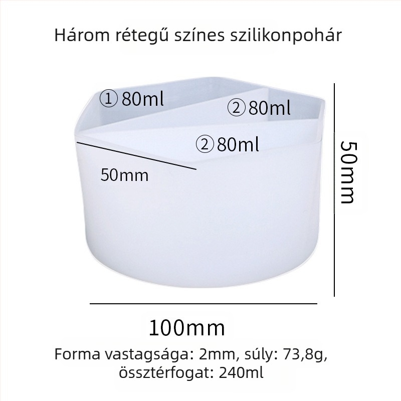 Szilikon pigmentkeverő pohár gyanta művészethez - szabálytalan alakú, DIY gél eszköz