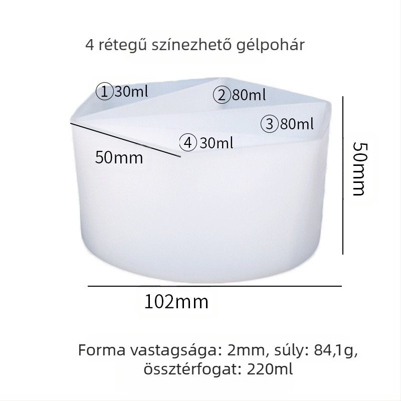 Szilikon pigmentkeverő pohár gyanta művészethez - szabálytalan alakú, DIY gél eszköz