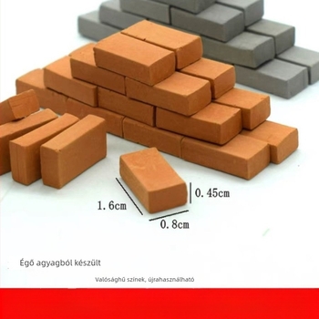 Kerámiából készült építészeti modell téglák DIY mini tájhoz, összeszerelve