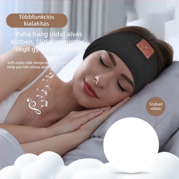 Bluetooth sport fejkendő alacsony késleltetéssel játékokhoz, 5.0, 15 m hatótávolság, több mint 8 óra üzemidő, sztereó hang