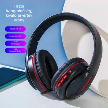 Zajcsökkentő Bluetooth fejhallgató, nagy fülkagylóval és protein bőr bevonattal, vezeték nélküli metalls teleszkópos fejpánttal, hosszú üzemidő
