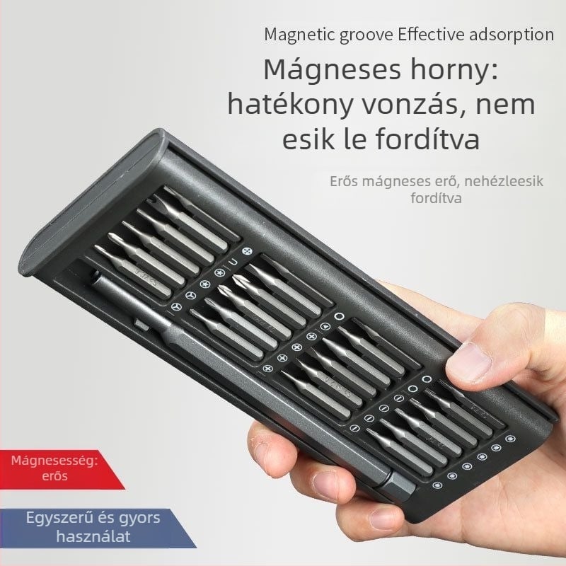 24/63-in-1 precíz csavarhúzó készlet mobiltelefonok javításához, mágneses, S2 ötvözet szerszámacél, súly 0.36