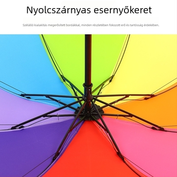 Felnőtt kézi nyitású háromrészes esernyő — 8 kar, vas váz, műanyag fogantyú, 190T anyagú szövet, logó nyomás lehetséges