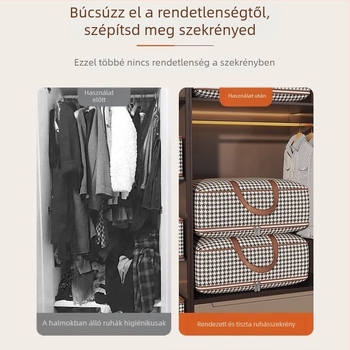 Paplan tároló táska, kézben hordható forma, nem szövött anyag, többfunkciós, költözéshez, utazásokhoz és hálószoba-tároláshoz, modell 103