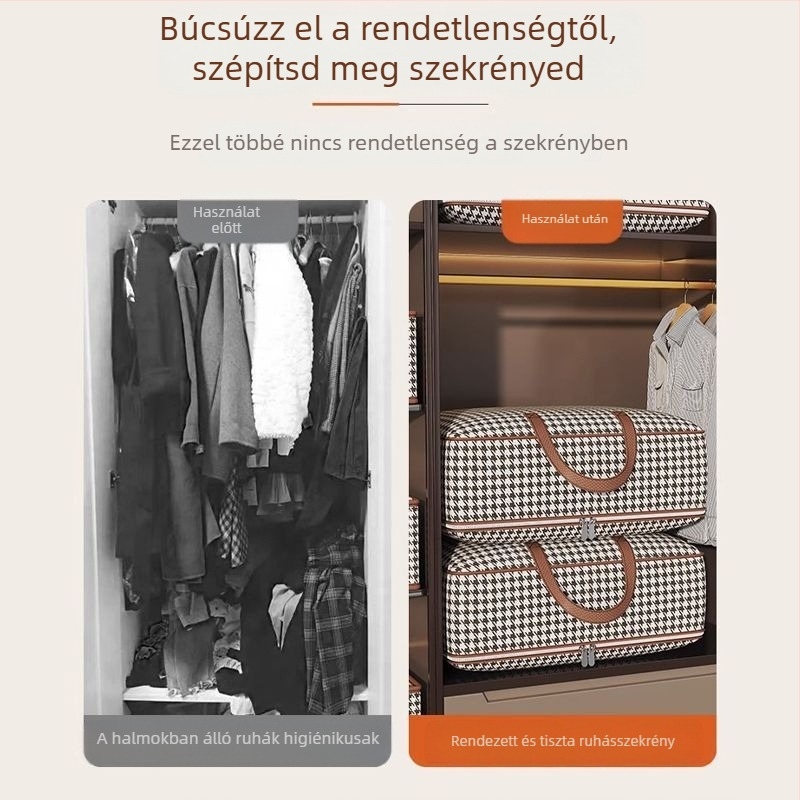 Paplan tároló táska, kézben hordható forma, nem szövött anyag, többfunkciós, költözéshez, utazásokhoz és hálószoba-tároláshoz, modell 103