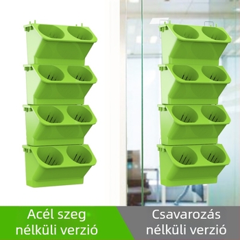 Falra szerelhető, többszintes virágtartó, 4 darabos készlet erkélyre