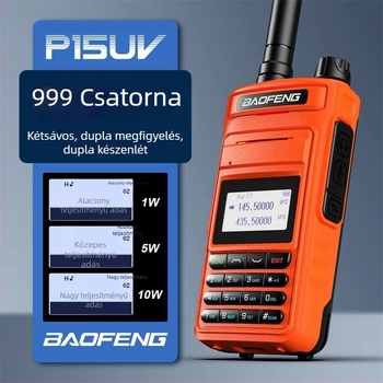 Baofeng P15UV tengeri kézi rádió, vízálló, 8000mAh akkumulátor, kijelző, 1,5–3 km hatótávolság