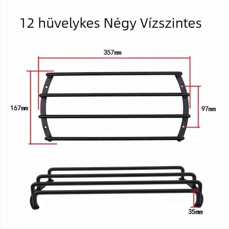 Univerzális vasból készült autóklaxon fedél díszgyűrűvel és klaxon védőrúddal, Márka M