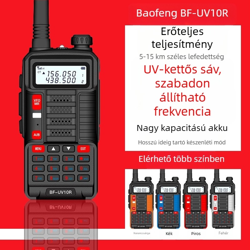 Baofeng BF-TR818UV Kézi rádió, 10W kimenet, 128 csatorna, 5–10 km hatótáv, 8000 mAh Li-ion akkumulátor, LCD kijelző