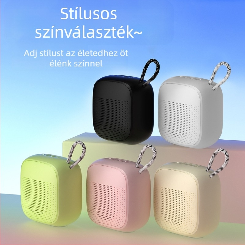 Vezeték nélküli Bluetooth hangszóró kültéri hordozható Macaron, több színben, hangutasításokkal, 5W, Bluetooth 5.3, beépített Akkumulátor 300–500 mAh, 100 Hz–20 kHz, hatótáv 10 m