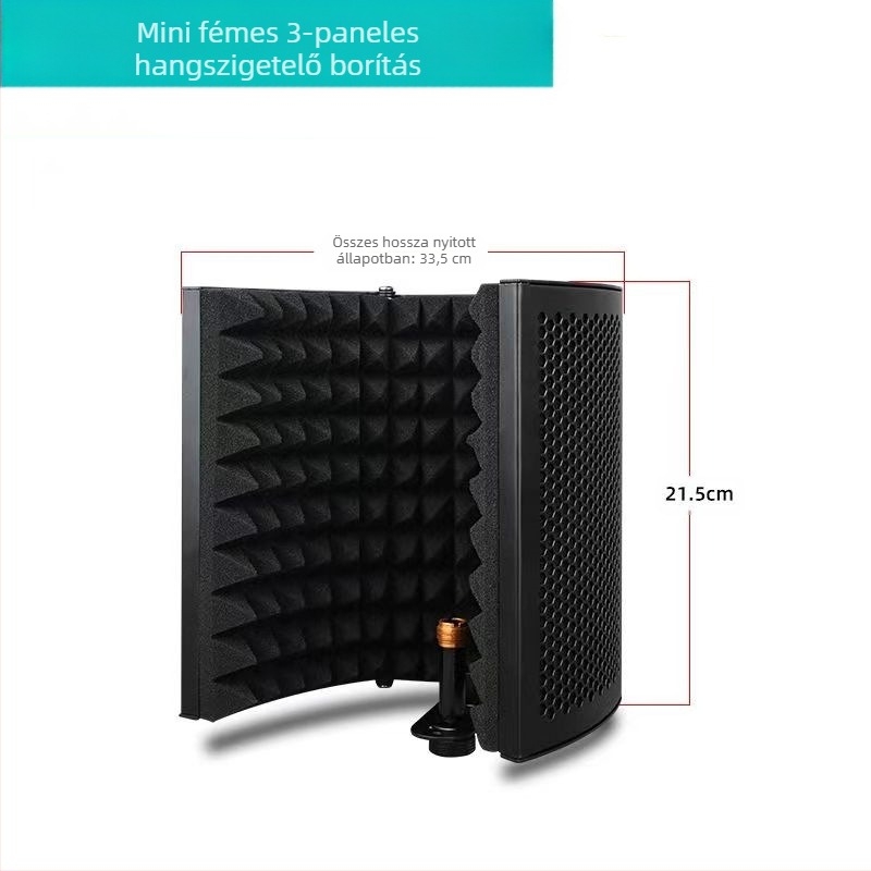 Hang- és vizuális kiegészítők: YALIMIC Mini háromajtós hangszigetelő mikrofonvédő