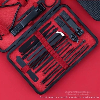 Otthoni manikűr készlet – rozsdamentes acélból készült körömvágó ollók, sascsőr alakú, teljes pedikűr készlet, logó nyomtatása elérhető