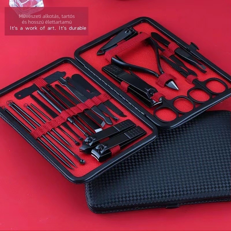 Otthoni manikűr készlet – rozsdamentes acélból készült körömvágó ollók, sascsőr alakú, teljes pedikűr készlet, logó nyomtatása elérhető