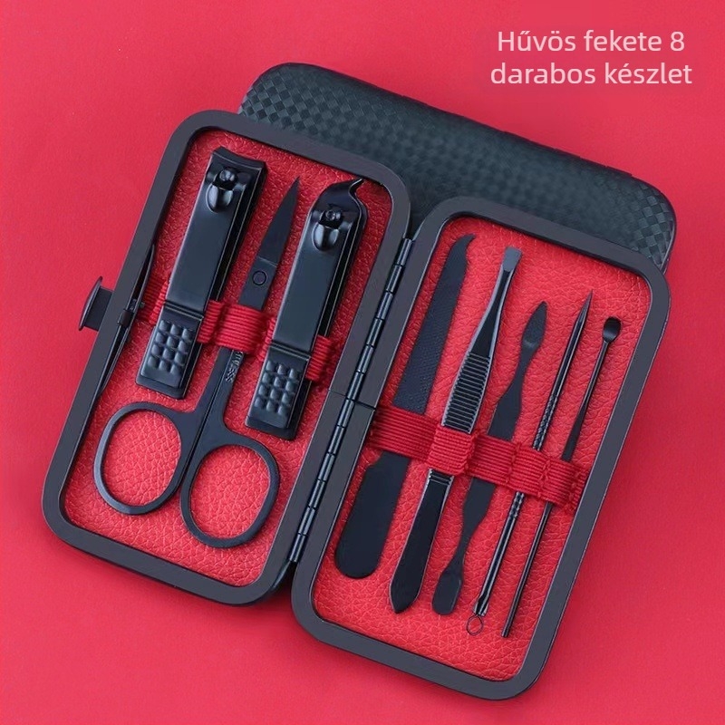 Otthoni manikűr készlet – rozsdamentes acélból készült körömvágó ollók, sascsőr alakú, teljes pedikűr készlet, logó nyomtatása elérhető