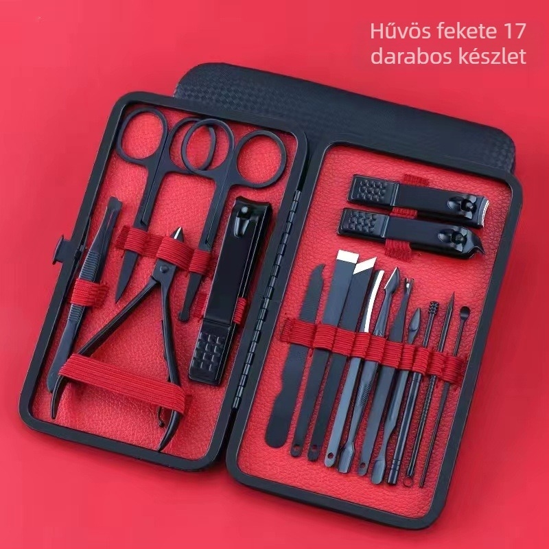 Otthoni manikűr készlet – rozsdamentes acélból készült körömvágó ollók, sascsőr alakú, teljes pedikűr készlet, logó nyomtatása elérhető