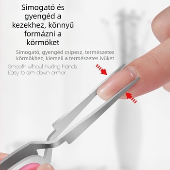 Körömformázó csipesz rozsdamentes acélból - Körömformázó készlet, 24 g, privát címkével