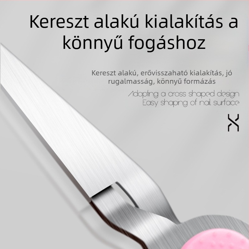 Körömformázó csipesz rozsdamentes acélból - Körömformázó készlet, 24 g, privát címkével